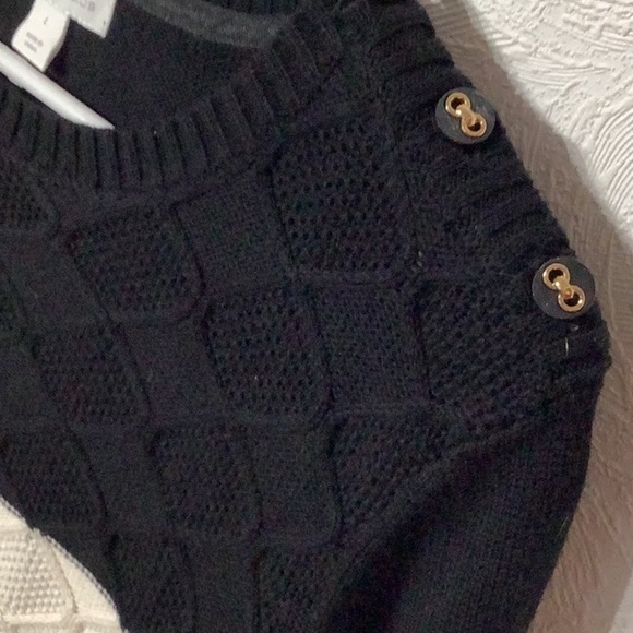 Charter Club NWT - Sz L - Deep Black color block core cotton sweater - Picture 2 of 5